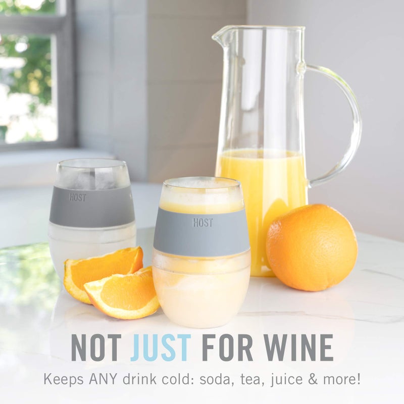 Host Wine Freeze Cooling Cups, Grey (Set of 2) - Image 5